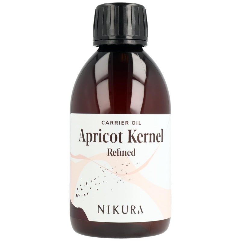 Nikura Apricot Kernel Oil (Refined) - 250ml | for Skin, Hair, Body, Face | Moisturising Carrier Oil | Vegan & UK Made | BPA Free